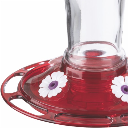 More Birds Ruby 10 Oz. Glass Hummingbird Feeder 35-RUB Perspective: top