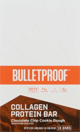 Bulletproof™ Keto Chocolate Chip Cookie Dough Collagen Protein Bars Perspective: top