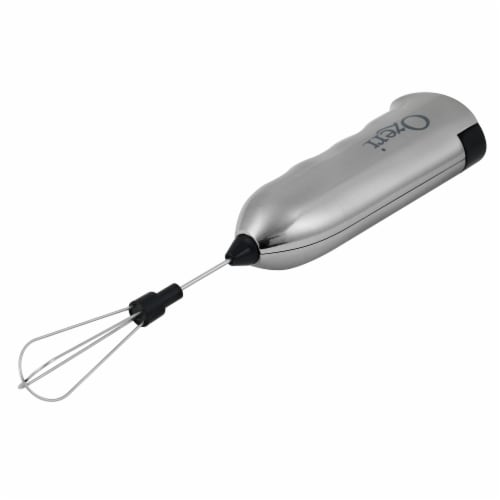 Ozeri Deluxe Milk Frother & Whisk in Stainless Steel, with Stand and 4 Frothing Attachments Perspective: top