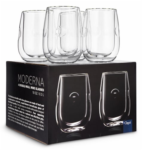 Moderna Artisan Series Double Wall Insulated Wine Glasses - Set of