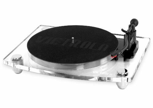 Victrola Acrylic Bluetooth Record Player and Speakers - Clear Perspective: top