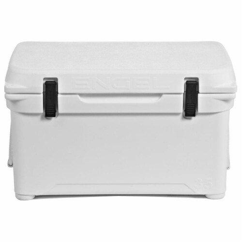 ENGEL 35 Quart 42 Can High Performance Roto Molded Ice Cooler Chest, White Perspective: top