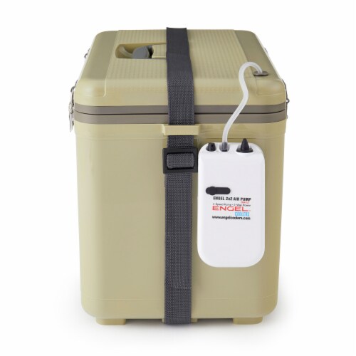 ENGEL 19 Quart Insulated Fishing Live Bait Dry Box Cooler with Water Pump, Tan Perspective: top
