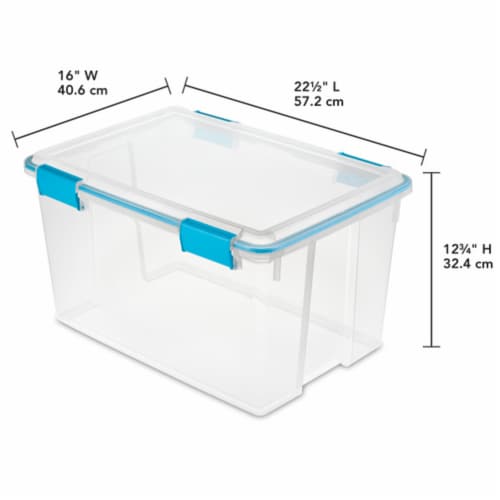 Sterilite 54 Quart Gasket Box, Stackable Storage Bin with Latching Lid, 4  Pack