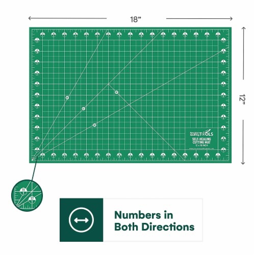 Precision Quilting Tools 12”x18” Green Self Healing Cutting Mat, 12 x 18  - Ralphs