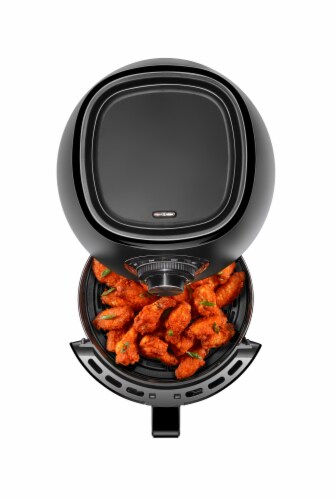 Chefman Analog Air Fryer with Dual Control - Black Perspective: top