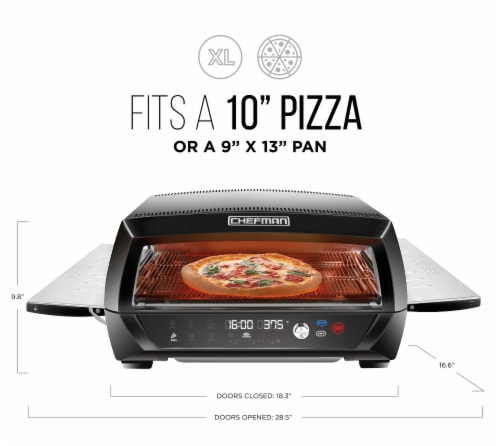 Chefman Food Mover Conveyor Toaster Oven - Black Perspective: top