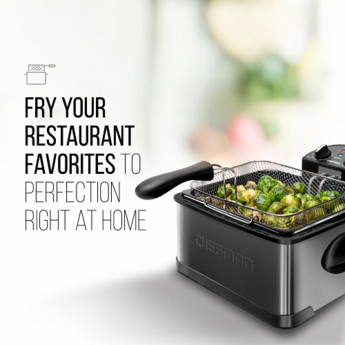 Chefman Stainless Steel Deep Fryer - Black Perspective: top