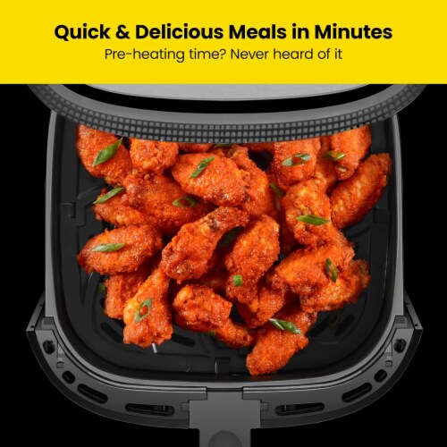 Chefman TurboFry 2 Liter Air Fryer with Adjustable Temperature Control, Black/Silver