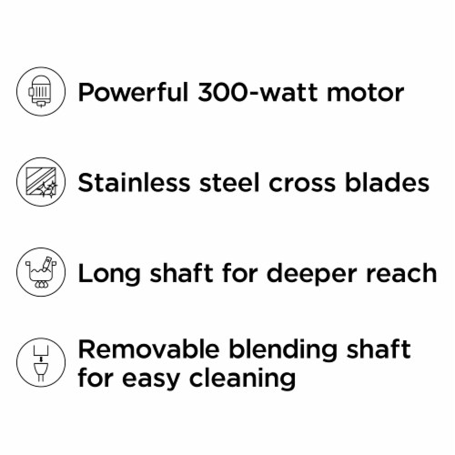 Chefman Immersion Stick Hand Blender - Gray Perspective: top