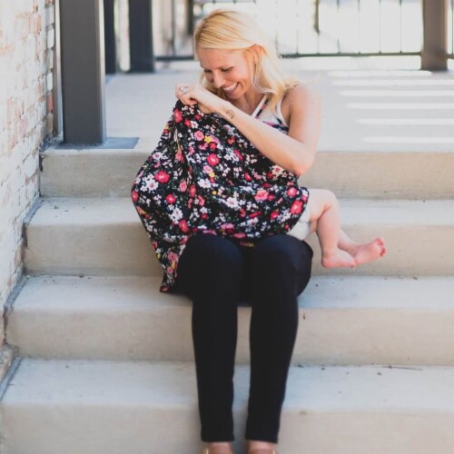 Milk Snob PEONY 5-in-1 Nursing and Car Seat Cover Perspective: top