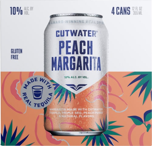 Cutwater Peach Margarita 4 Pack Perspective: top