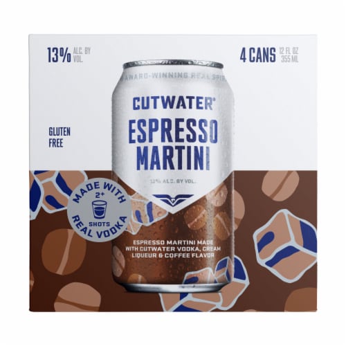 Cutwater Espresso Martini Canned Cocktail Perspective: top