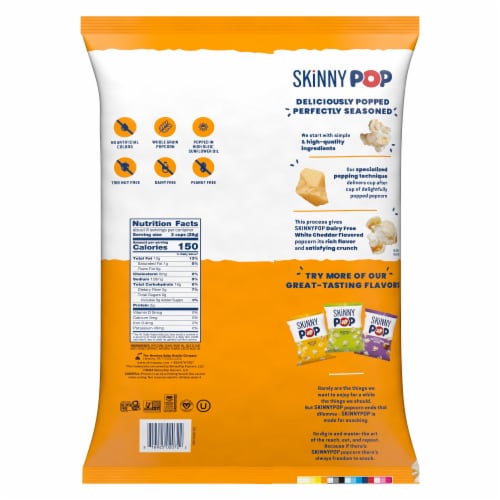 SkinnyPop White Cheddar Dairy Free Popcorn Perspective: top