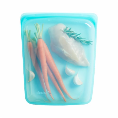 Stasher Silicone Storage Bag - Aqua Perspective: top