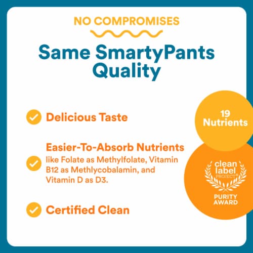 SmartyPants Men's Plus Multivitamin & Omegas Gummies with Vitamins C, D3, B12 & Zinc Perspective: top