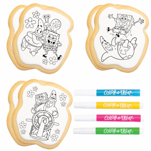The Decorated Cookie Company Color-A-Treat™ Nickelodeon Spongebob Cookie Coloring Kit Perspective: top