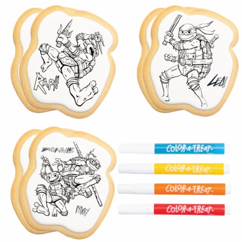 The Decorated Cookie Company Color-A-Treat™ Nickelodeon TMNT Mutant Mayhem Cookie Coloring Kit Perspective: top