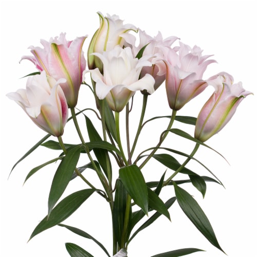 Rose Lily Combination Bouquet Perspective: top
