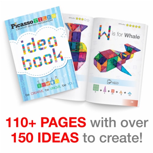 PicassoTiles Idea Book with More Than 110 Pages of Ideas Perspective: top