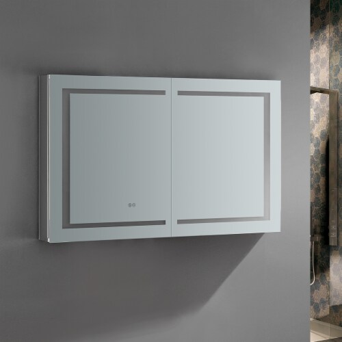 Fresca Spazio 48  Wide X 30  Tall Bathroom Medicine Cabinet W/ Led Lighting & Defogger Perspective: top