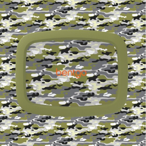 Bentgo Kids Durable & Leak Proof Camouflage Children's Lunch Box - Green Perspective: top