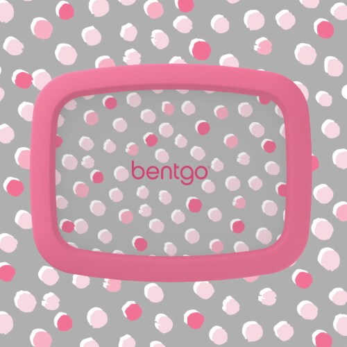 Bentgo Kids Durable & Leak Proof Pink Dots Children's Lunch Box - Gray Perspective: top