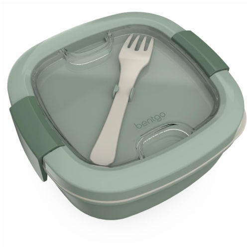 Bentgo Salad On-The-Go Food Container - Khaki Green Perspective: top