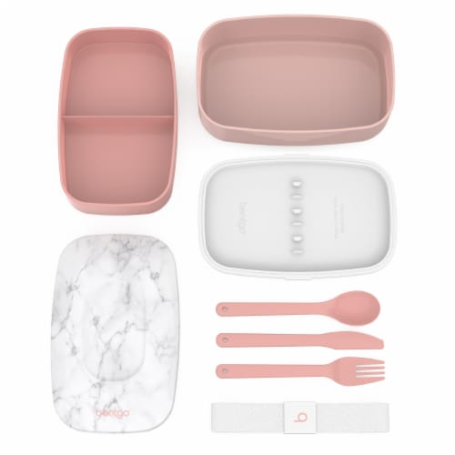 Bentgo Classic On-The-Go Food Container - Blush Marble Perspective: top