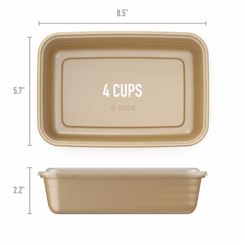 Bentogo® Prep Quick and Easy Meal Prep Containers - Gold Perspective: top