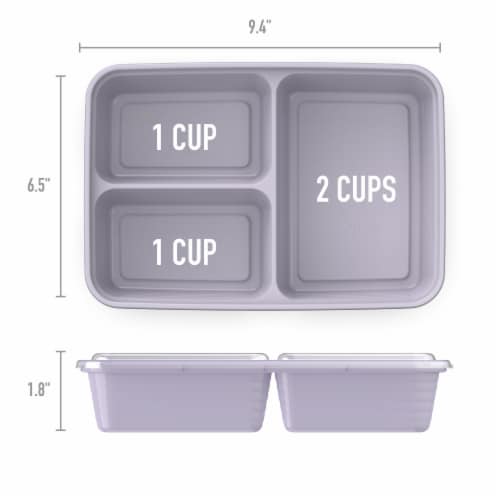 Bentgo® Meal Prep Compartments - Lilac Perspective: top
