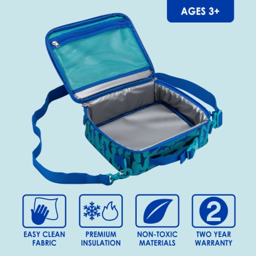 Bentgo Kids Lunch Bag Sharks Perspective: top