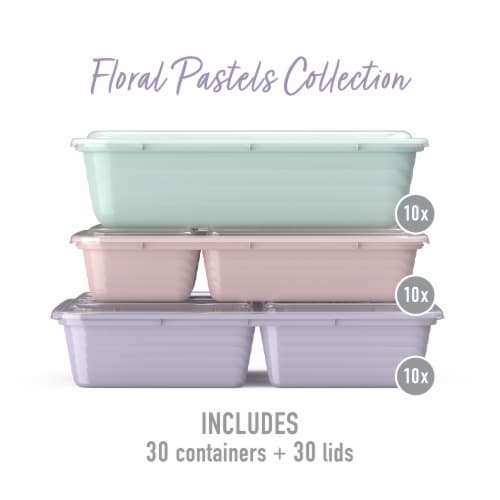 Bentgo® Plastic Meal Prep Containers - Pastel Perspective: top
