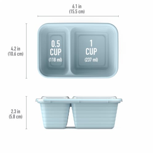 Bentgo® Prep 2 Compartment Snack Container - Sky Blue Perspective: top