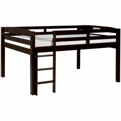Camaflexi Tribeca Solid Wood Low Loft Bed Frame Full in Cappuccino