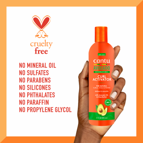 Cantu® Silicone-Free Avocado Hydrating Curl Activator Cream Perspective: top