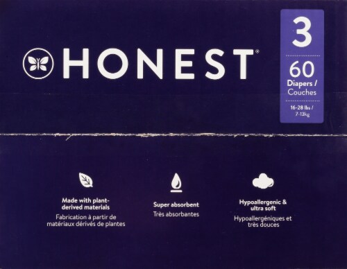 The Honest Company Clean Conscious Diapers Sleepy Sheep Overnight Diapers Size 3 (16-28 lbs) Perspective: top