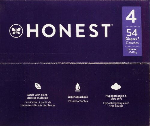 The Honest Company Clean Conscious Diapers Sleepy Sheep Overnight Diapers Size 4 (22-37 lbs) Perspective: top