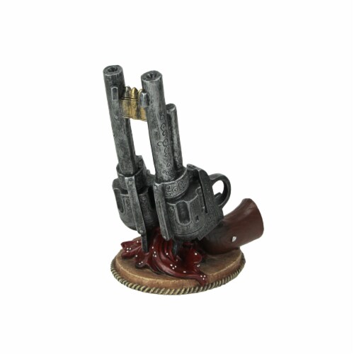 Wild West Wine Cowboy Six-Shooters Tabletop Wine Bottle Holder Perspective: top