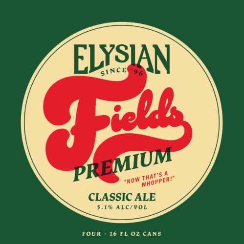 Elysian Brewing Company Fields Premium Classic Ale Craft Beer Perspective: top