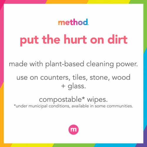 METHOD All-Purpose Cleaning Wipes Pink Grapefruit Perspective: top