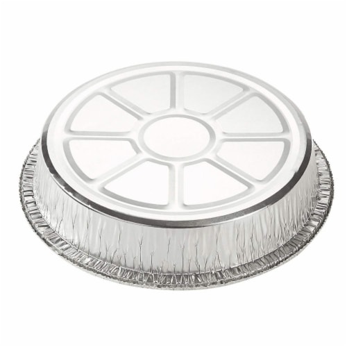 Aluminum Foil Pans - 25-Piece Round Disposable Tin Pans with Flat Board Lids Perspective: top