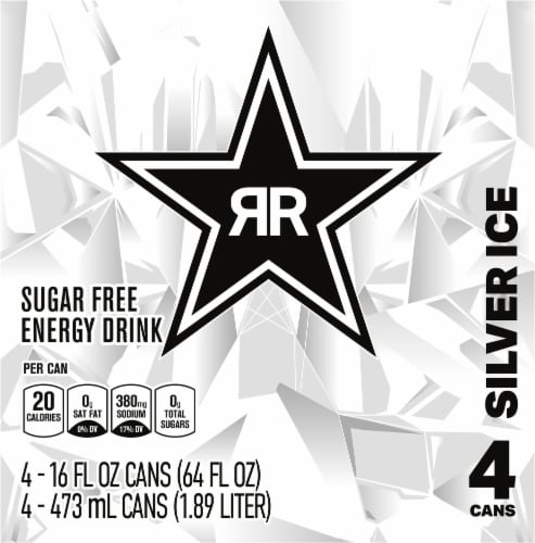 Rockstar® Pure Zero Silver Ice Energy Drink Perspective: top