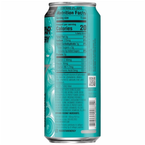 Rockstar Recovery Pineapple Coconut Energy Drink Perspective: top