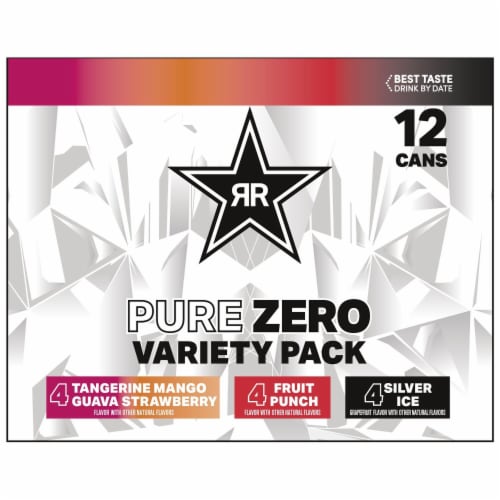 Rockstar Energy Drink Pure Zero, 4 Flavor Zero Sugar Variety Pack