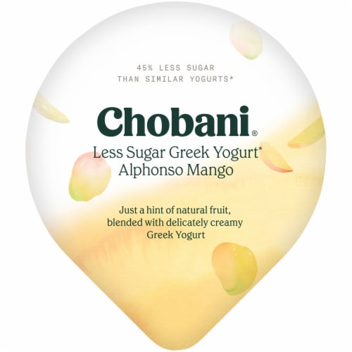 Chobani Less Sugar Alphonso Mango Greek Yogurt Perspective: top