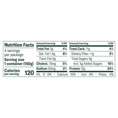 Chobani Less Sugar Low-Fat Monterey Strawberry Greek Yogurt Perspective: top