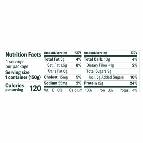 Chobani Less Sugar Low-Fat Madagascar Vanilla Cinnamon Greek Yogurt 5.3oz 4ct Perspective: top