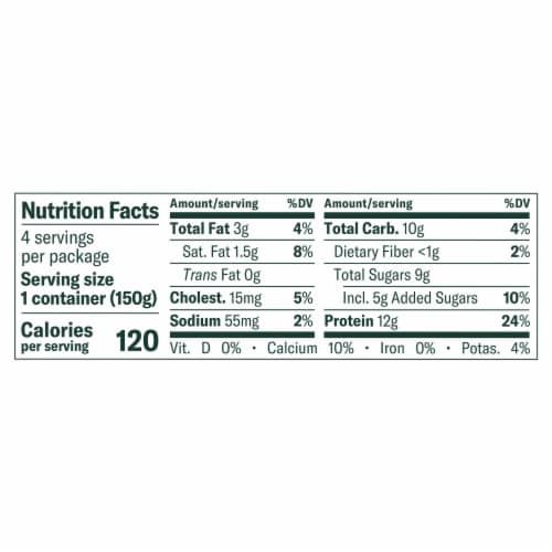 Chobani Less Sugar Low-Fat Madagascar Vanilla Cinnamon Greek Yogurt 5.3oz 4ct Perspective: top