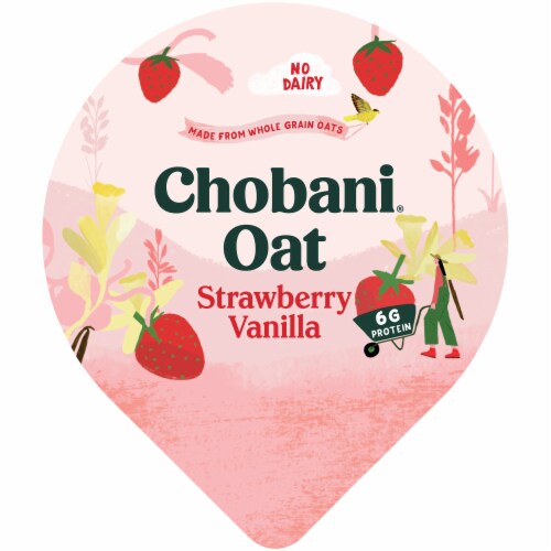 Chobani Oat-Based Strawberry Vanilla Oat Milk Yogurt Perspective: top
